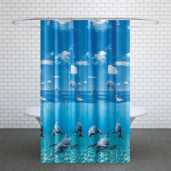 پرده حمام دلفین کد TOR-8852 سایز 200×180 سانتی متر 