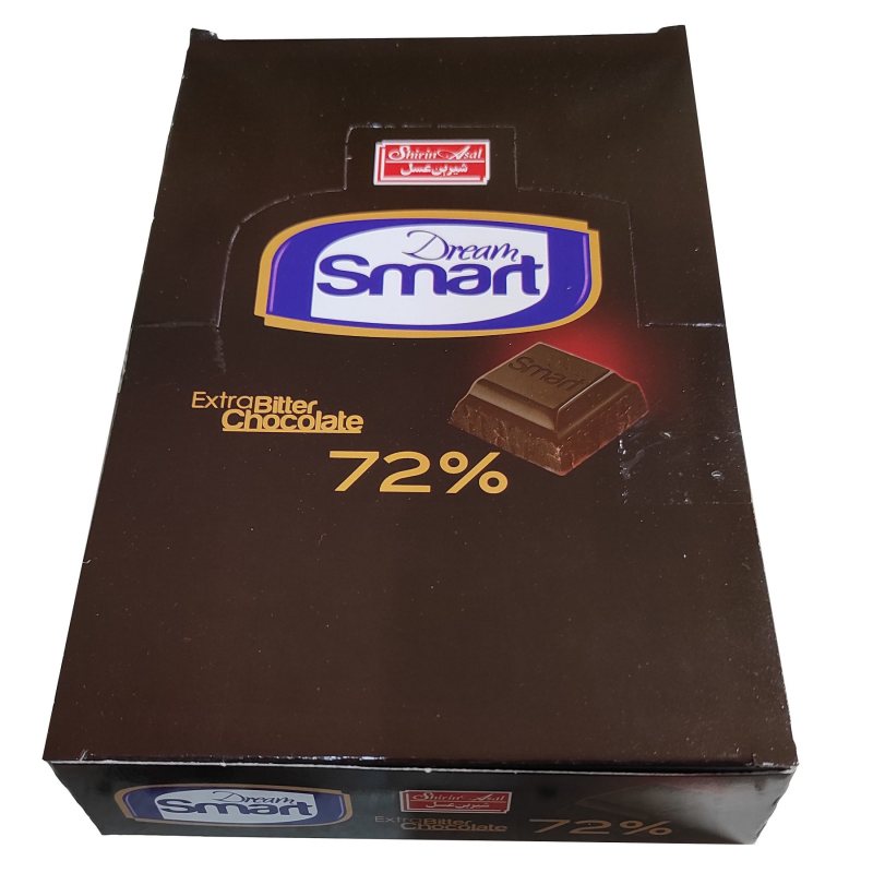 شکلات تلخ 72 درصد دریم اسمارت شیرین عسل - 9 گرم بسته 50 عددی